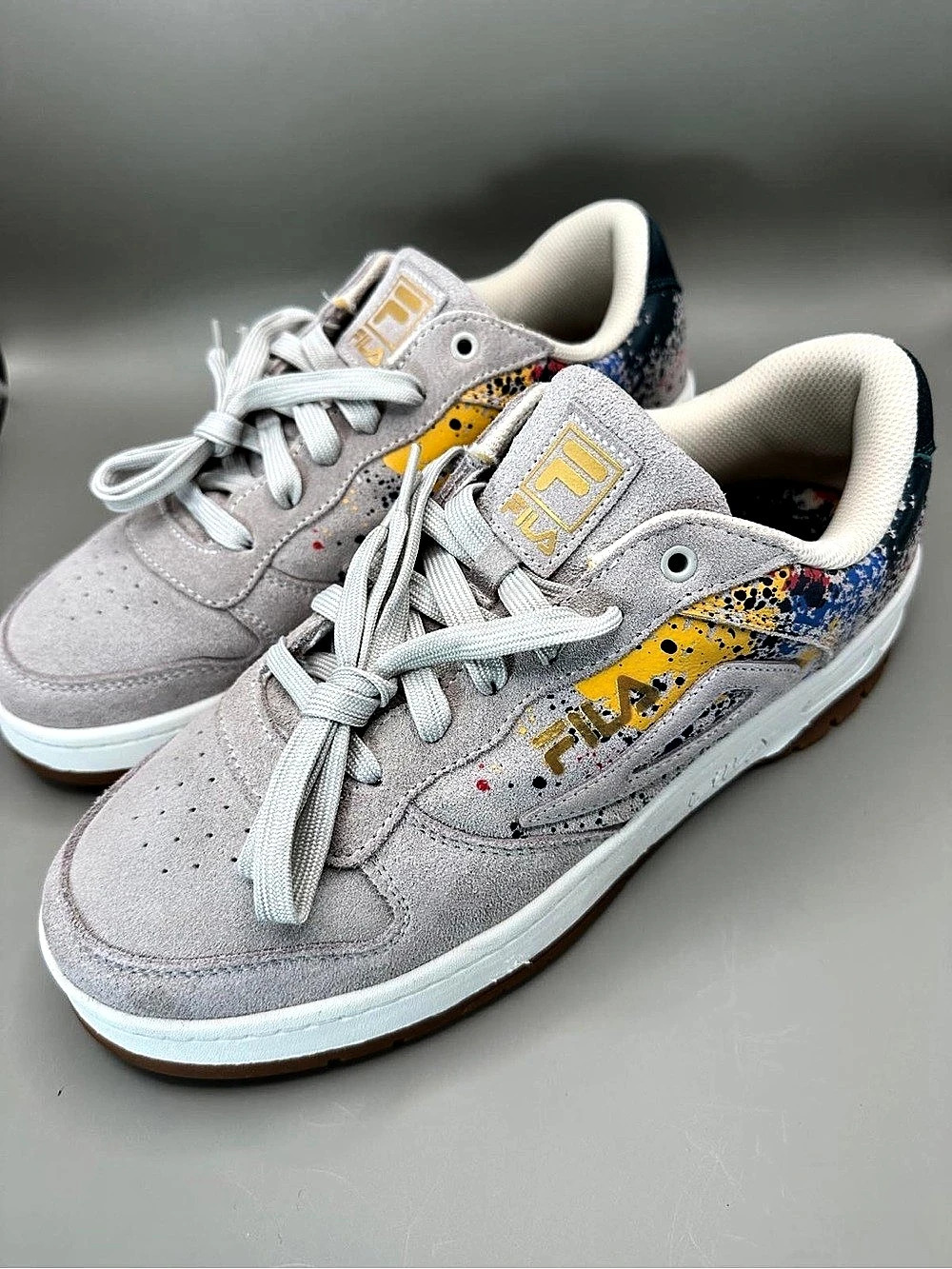FILA Lnx-100 Leather Sneakers Grey Multi Men’s Size 10 1FM01729-116.